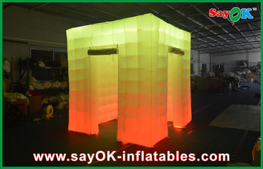 Event Booth Displays 2 Opening Door Cube Light Inflatable Photo Booth With Top Led