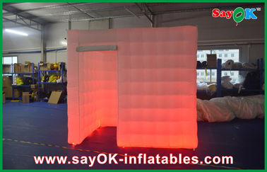 Inflatable Photo Studio White Lighting Cube Inflatable Photo Booth Tent Left Door For Party