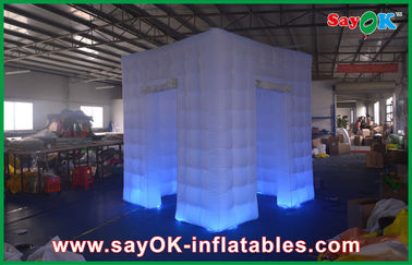 Professional Photo Studio Purple Cube Inflatable Photo Booth Tent 2 Doors Bottom Led Light
