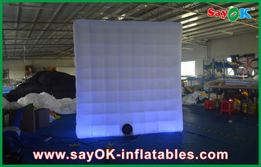 Advertising Booth Displays White Curtain Lighting Inflatable Photo Booth 210D Oxford Cloth