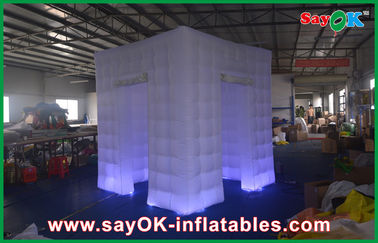 Photo Booth Backdrop 2 Middle Doors Led Inflatable Photo Booth Enclosure For Christmas