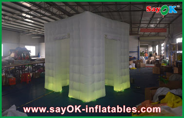 Photo Booth Backdrop 2 Middle Doors Led Inflatable Photo Booth Enclosure For Christmas