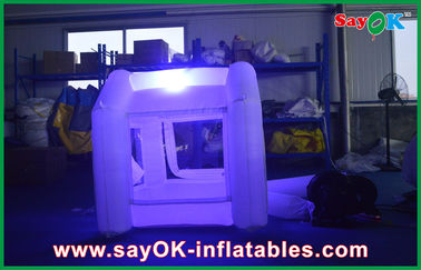 Inflatable Game Party 210D Polyester Cloth Inflatable Money Booth LED White For Party