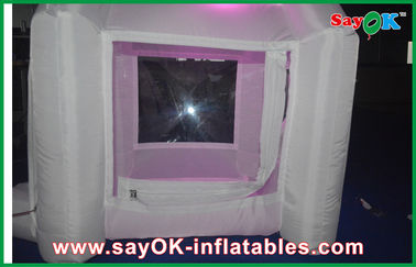 Inflatable Game Party 210D Polyester Cloth Inflatable Money Booth LED White For Party