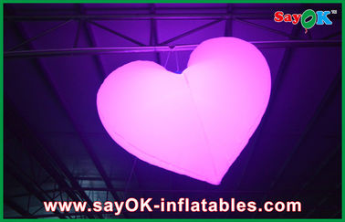 Hanging Inflatable Lighting Decoration For Wedding Heart LED