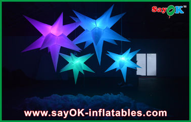 White Polyester Cloth Inflatable Led Star Lighting 1.5m / 2m For Party