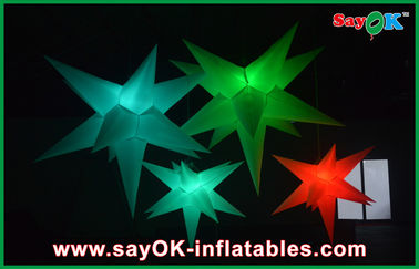 OEM Holiday Hanging Decorative Led Inflatable Star Blue Red Orange