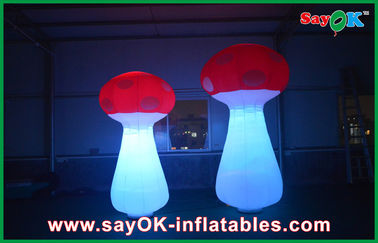 Red Top Giant Stand Light Led Inflatable Mushroom For Wedding