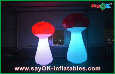 Red Top Giant Stand Light Led Inflatable Mushroom For Wedding