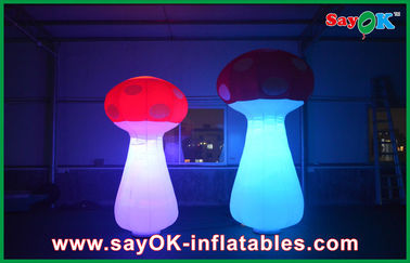 Red Top Giant Stand Light Led Inflatable Mushroom For Wedding