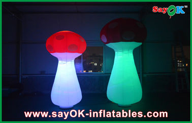 Indoor Inflatable Lighting Decoration , Red Led Inflatable Mushroom