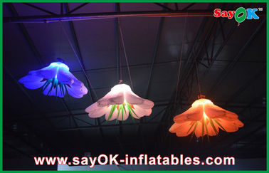 Purple / Green GIant Inflatable Lighting Decoration Led Inflatable Lighting Flower