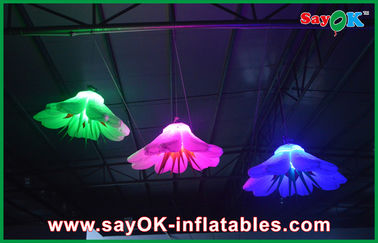 Purple / Green GIant Inflatable Lighting Decoration Led Inflatable Lighting Flower