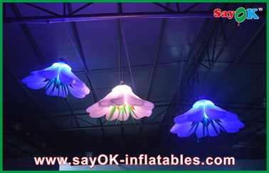 Purple / Green GIant Inflatable Lighting Decoration Led Inflatable Lighting Flower
