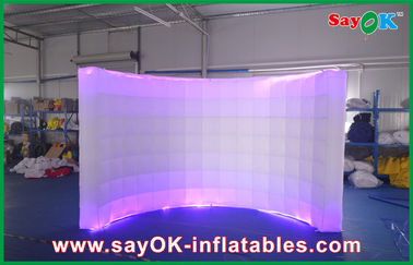 Led Photo Booth Inflatable Party Decorative Air Wall , Curved Lighting Inflatable Photobooth