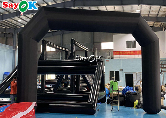 Black PVC Starting Line Inflatable Arch With Blower Promotional Custom Logo