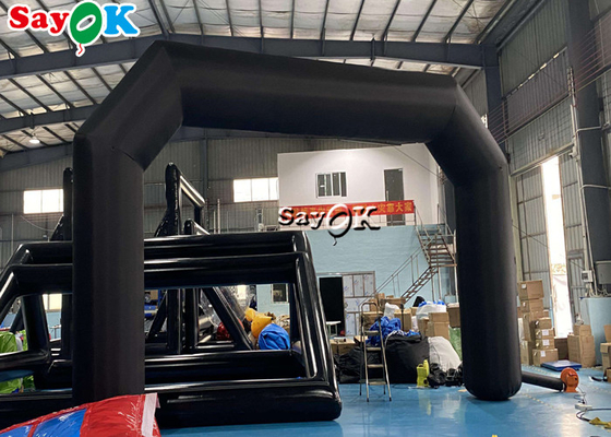 Black PVC Starting Line Inflatable Arch With Blower Promotional Custom Logo