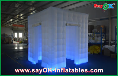 Inflatable Party Decorations 2 Doors Wedding Inflatable Advertising Products Foldable Photo Booth With Led Light