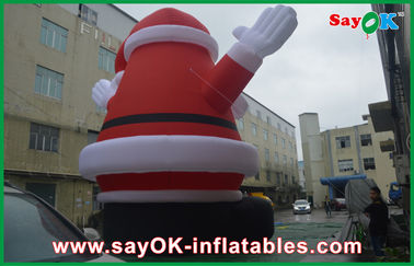 Inflatable Holiday Decorations 8m Height Red Big Christmas Santa Claus With Oxford Cloth