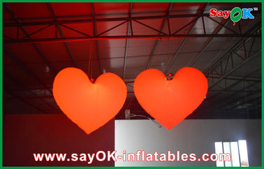 Wedding Romantic Hang Led Inflatable Heart With 190T Nylon Cloth