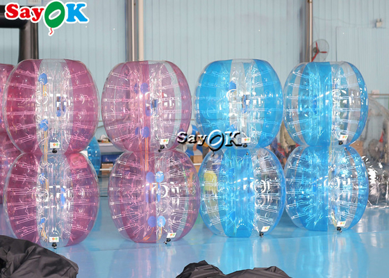 Inflatable Carnival Games Adult TPU PVC Body Zorb Bumper Ball Set Transparent Blue Pink Inflatable Bubble Soccer