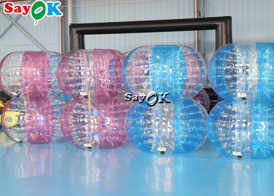 Inflatable Carnival Games Adult TPU PVC Body Zorb Bumper Ball Set Transparent Blue Pink Inflatable Bubble Soccer