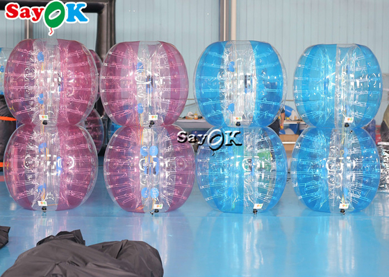 Inflatable Carnival Games Adult TPU PVC Body Zorb Bumper Ball Set Transparent Blue Pink Inflatable Bubble Soccer