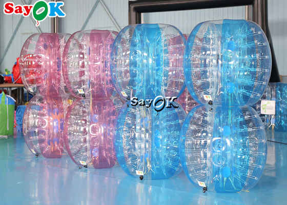 Inflatable Carnival Games Adult TPU PVC Body Zorb Bumper Ball Set Transparent Blue Pink Inflatable Bubble Soccer