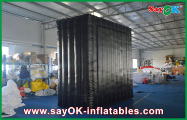 Black Wall Inflatable Cube Tent Double Sewing Show Background