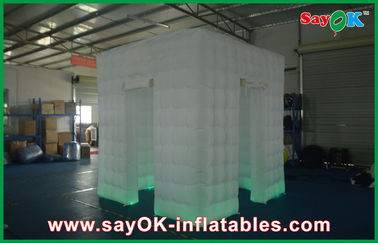 Advertising Booth Displays White Lighted Oxford Cloth Inflatable Photo Booth Portable For Wedding