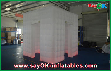 Advertising Booth Displays White Lighted Oxford Cloth Inflatable Photo Booth Portable For Wedding