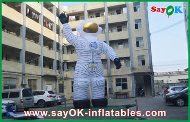 4m Oxford Cloth Outdoor Holiday Inflatables White Spaceman For Advertising