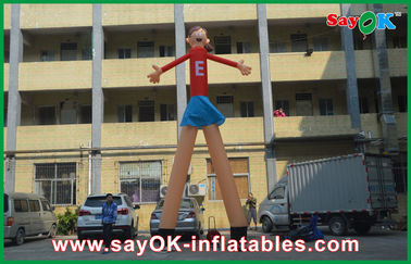 Inflatable Waving Man Red Cartoon Advertising Air Dancers Printing Attractive 5m High For Supermarket