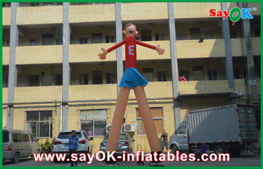 Inflatable Waving Man Red Cartoon Advertising Air Dancers Printing Attractive 5m High For Supermarket