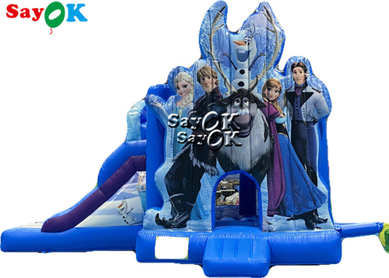 Ice Princess Printing Theme Inflatable Bounce Trampoline Slide Combo