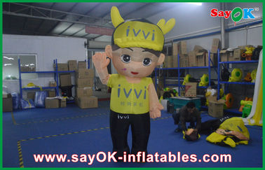 2M Middle Outsite Yellow Inflatable Cartoon Characters Exquisite For Childern