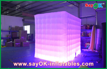 Portable Photo Booth 210d Oxford Cloth Waterproof Inflatable Photo Booth Tent Purple Led Light