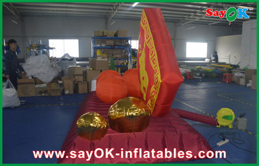 Printing Logo Large Orange Inflatable Yard Decorations For New Year