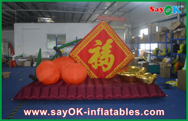 Printing Logo Large Orange Inflatable Yard Decorations For New Year