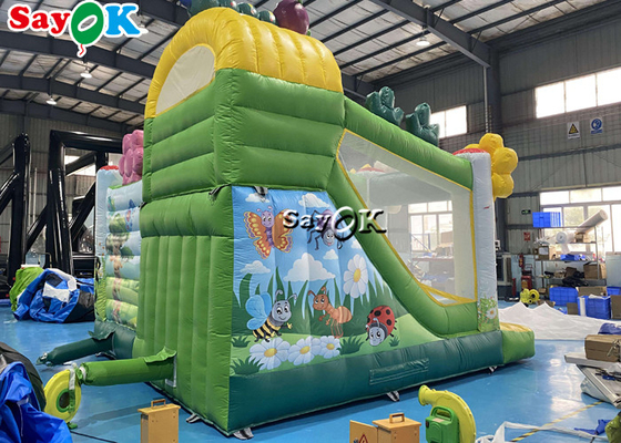 Insect Print Themed Inflatable Bounce Trampoline House With Slide