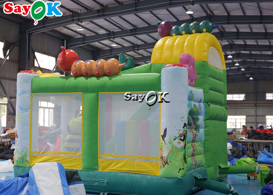 Insect Print Themed Inflatable Bounce Trampoline House With Slide
