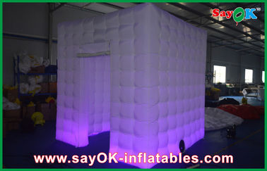 Photo Booth Led Lights Beautiful Cube Inflatable Photo Booth Logo For Outdoor Clubs