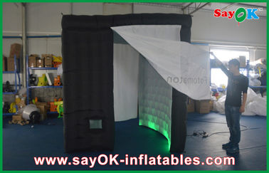 Inflatable Photo Booth Enclosure 210D Oxford Cloth Lighting Inflatable Photo Booth Black Outside For Party