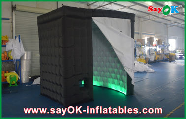 Inflatable Photo Booth Enclosure 210D Oxford Cloth Lighting Inflatable Photo Booth Black Outside For Party