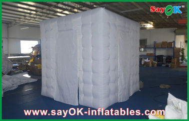 Photo Booth Wedding Props Huge Inflatable Cube Photo Booth Enclosure White 210 D Oxford Cloth