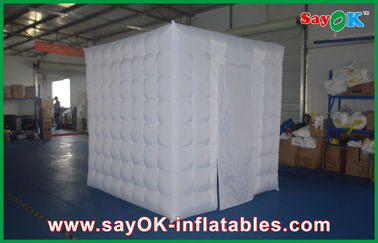 Photo Booth Wedding Props Huge Inflatable Cube Photo Booth Enclosure White 210 D Oxford Cloth