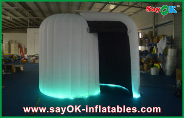 Inflatable Led Photo Booth Indoor Inflatable Photobooth , Custom Made White Inflatable Cube Tent