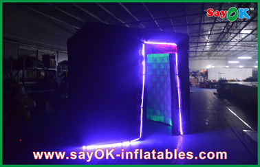 Small Photo Booth Black Photobooth Inflatable Advertising Tent Lead Free Durable