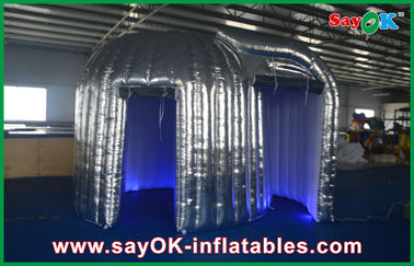 Inflatable Party Decorations Custom Made Silvery Led Photobooth Inflatable Advertising Tent For Rental