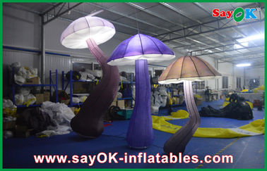 Indoor Inflatable Lighting Decoration 2M Mushroom Stage For Advertising